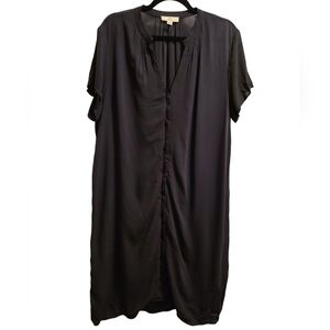 Halston button-up short-sleeve shirt dress XL